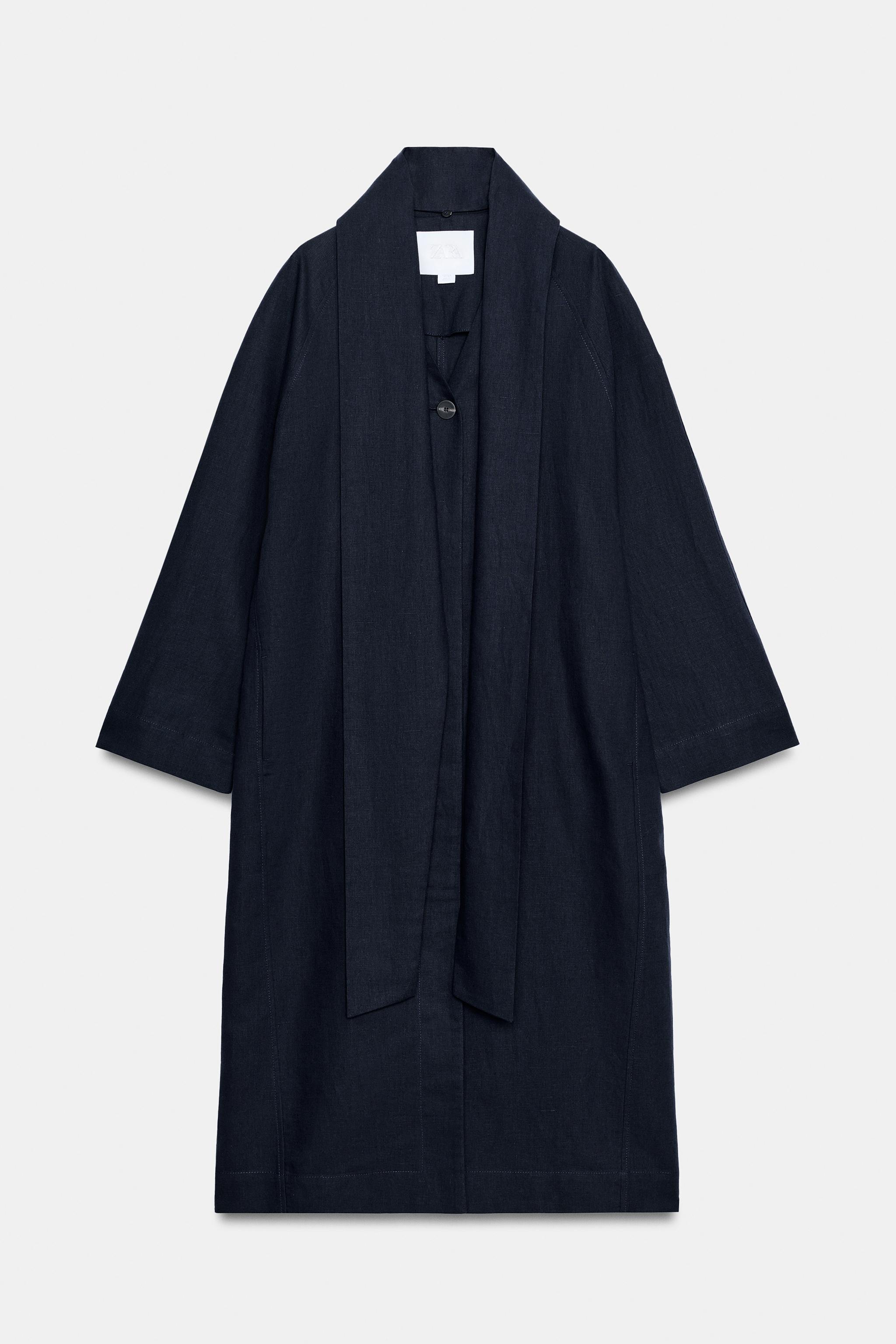 OVERSIZED LINEN BLEND COAT ZW COLLECTION